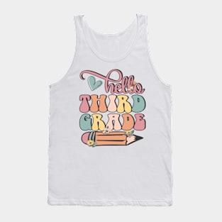 Hello 3rd Grade Pencil Back to School Teacher Student Gift Tank Top